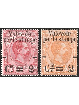 Italia 1890 Valevole per le stampe serie n° 50/55 Cat. € 130 (*)