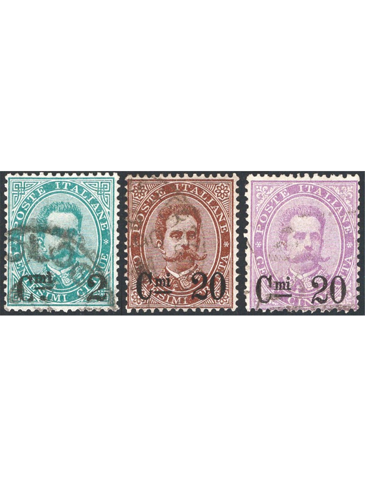 Italia 1890/91 Umberto I serie n° 56/58 Cat. € 220 (U)