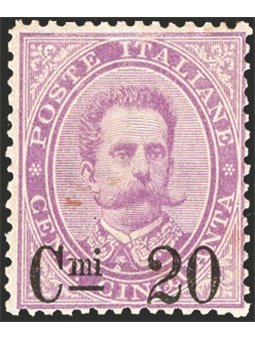 Italia 1890 Umberto I 50 c. violetto su 20 c. n° 58. Firm. AD Cert. CiBaFil Cat. € 300 (*)
