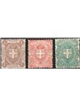 Italy 1896/97 Coats of Arms series nos. 65/67 with excellent centring CiBaFil certified Cat. €855 (**)