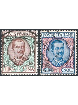 Italia 1901 Floreale serie n° 68/78 Cat. € 60 (U)