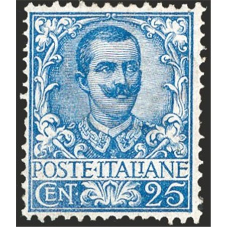 Italy 1901 Floral 25 c. light blue No. 73 with fair centring CiBaFil Cert. Cat. €4,500 (**)