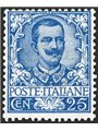 Italy 1901 Floral 25 c. light blue No. 73 with excellent centring Biondi Cert. Cat. €2 000 (*)