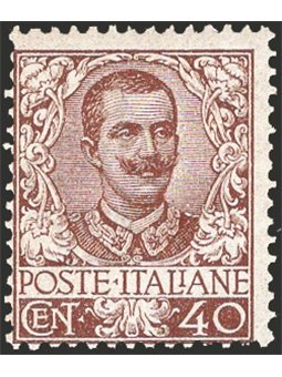 Italia 1901 Floreale 40 c. bruno n° 74 Cert. Raybaudi Cat. € 3.500 (**)