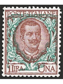 Italy 1901 Floral 1 £ brown and green No. 77 with excellent centring Cat. €85 (**)