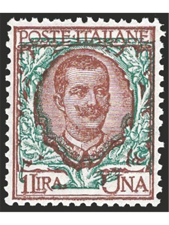 Italy 1901 Floral 1 £ brown and green No. 77 with excellent centring Cat. €85 (**)