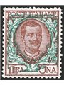 Italia 1901 Floreale 1 £ bruno e verde n° 77 con ottima centratura Cat. € 85 (**)