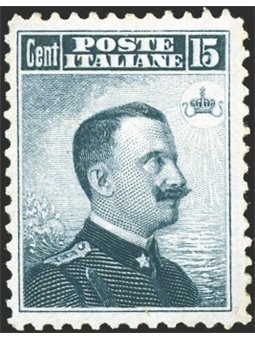Italia 1906 Vitt. Emanuele 15 c. grigio nero n° 80 con ottima centratura Cert. Biondi Cat. € 1.300 (**)