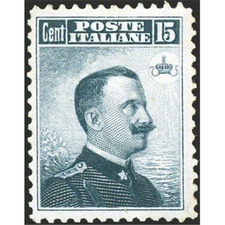 Italy 1906 Victor Emmanuel 15 c. grey-black no. 80 with excellent centring certified by Biondi Cat. €1,300 (**)