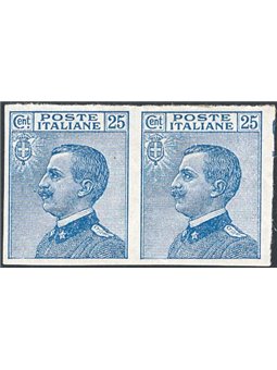 Italy 1908 Michetti 25 c. light blue imperforated No. 83e Cat. €180 (*)