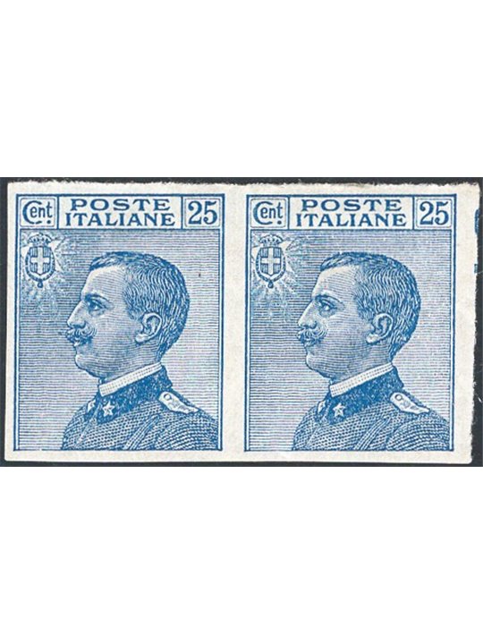 Italia 1908 Michetti 25 c. azzurro non dent. n° 83e Cat. € 180 (*)