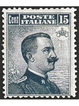 Italia 1909 Michetti 15 c. stampa litografica n° 86. Firm. Chia Cert. CiBaFil Cat. € 1.250 (**)
