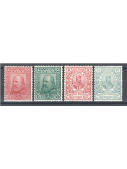 Italia 1910 Garibaldi serie n° 87/90 con ottima centratura Cert. Biondi Cat. € 6.500 (**)