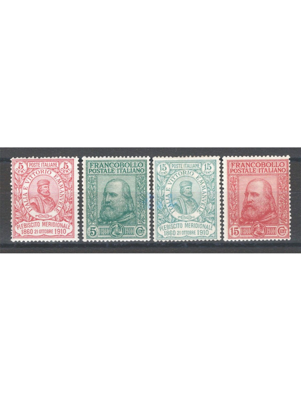 Italia 1910 Garibaldi serie n° 87/90 Cert. CiBaFil Cat. € 2.600 (**)