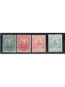 Italy 1910 Garibaldi series No. 87/90 with excellent centring Caffaz certified Cat. €1,625 (*)