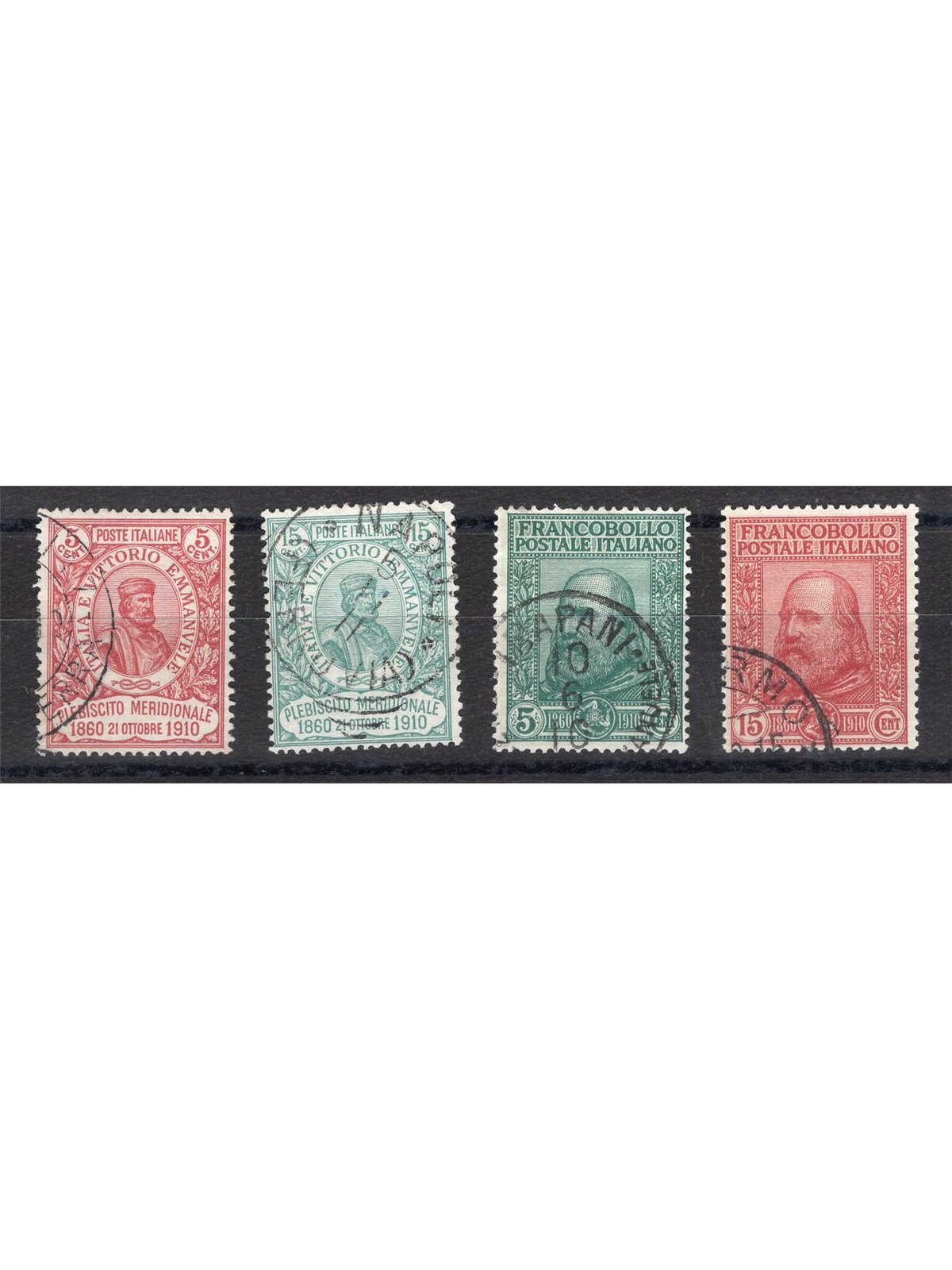 Italy 1910 Garibaldi series No. 87/90 CiBaFil certified Cat. €525 (U)
