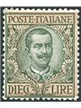 Italy 1910 Floral 10 £ No. ° 91 with excellent centring certified by Biondi Cat. €1,400 (**)