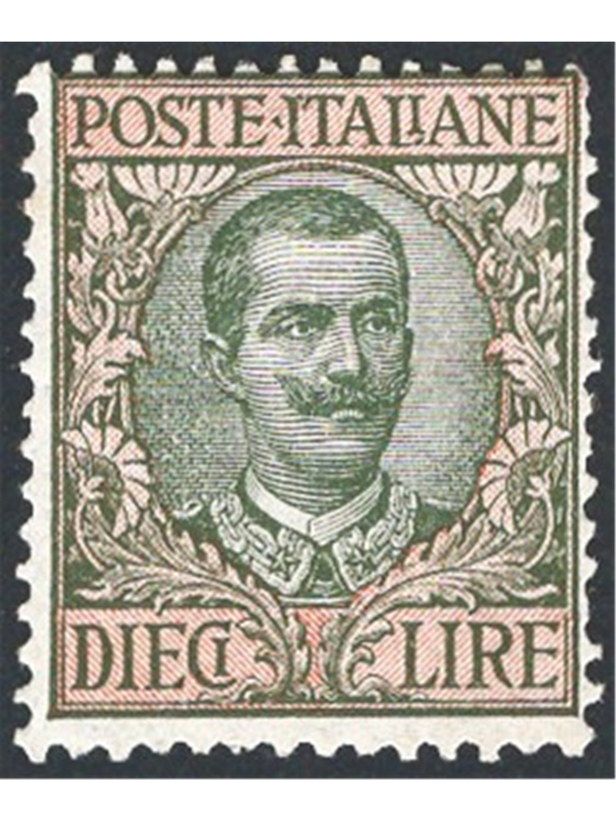 Italia 1910 Floreale 10 £ n° 91 Cert. CiBaFil Cat. € 350 (**)