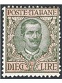 Italy 1910 Floral 10 £ No. 91 certified by CiBaFil Cat. €350 (**)
