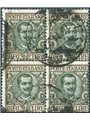 Italia 1910 Floreale 10 £ n° 91 in quartina Cert. Biondi Cat. € 350 (U)