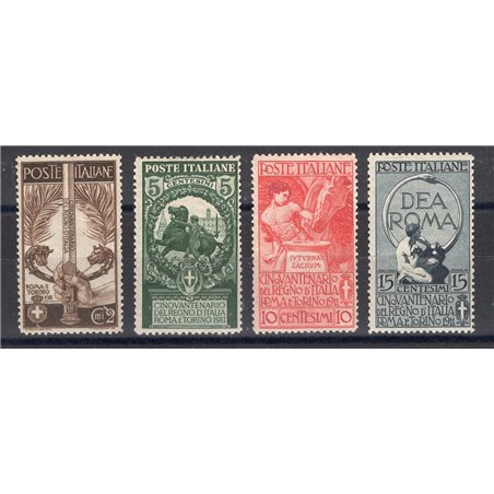 Italy 1911 Unification of Italy superbly centred series no. 92/95 Biondi certified Cat. €1,800 (**)