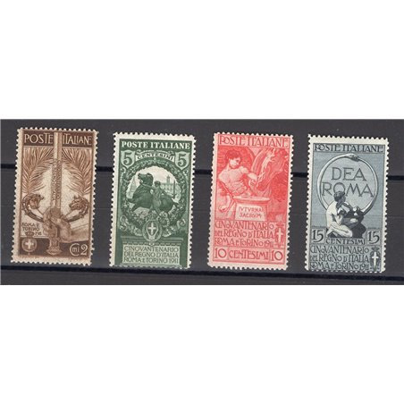 Italia 1911 Unità d'Italia serie n° 92/95 Cert. Biondi Cat. € 450 (**)