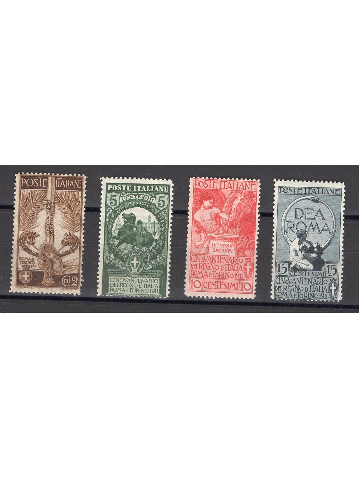 Italy 1911 Unification of Italy series no. 92/95 Biondi certified Cat. €450 (* *)
