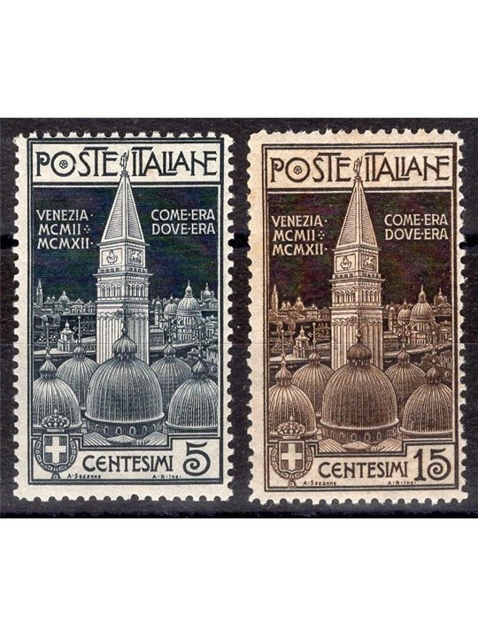 Italy 1912 Venice Bell Tower series No. 97/98 Cat. €225 (**)