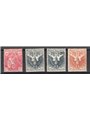 Italia 1915/16 Pro Croce Rossa serie n° 102/5 con ottima centratura Cert. Biondi Cat. € 500 (**)