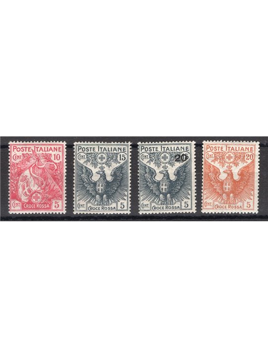 Italy 1915/16 Red Cross series no. 102/5 Biondi certificate Cat. €250 (**)