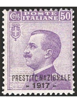 Italy 1917 Michetti 50 c. violet overprint “Prestito Nazionale 1917” (**)