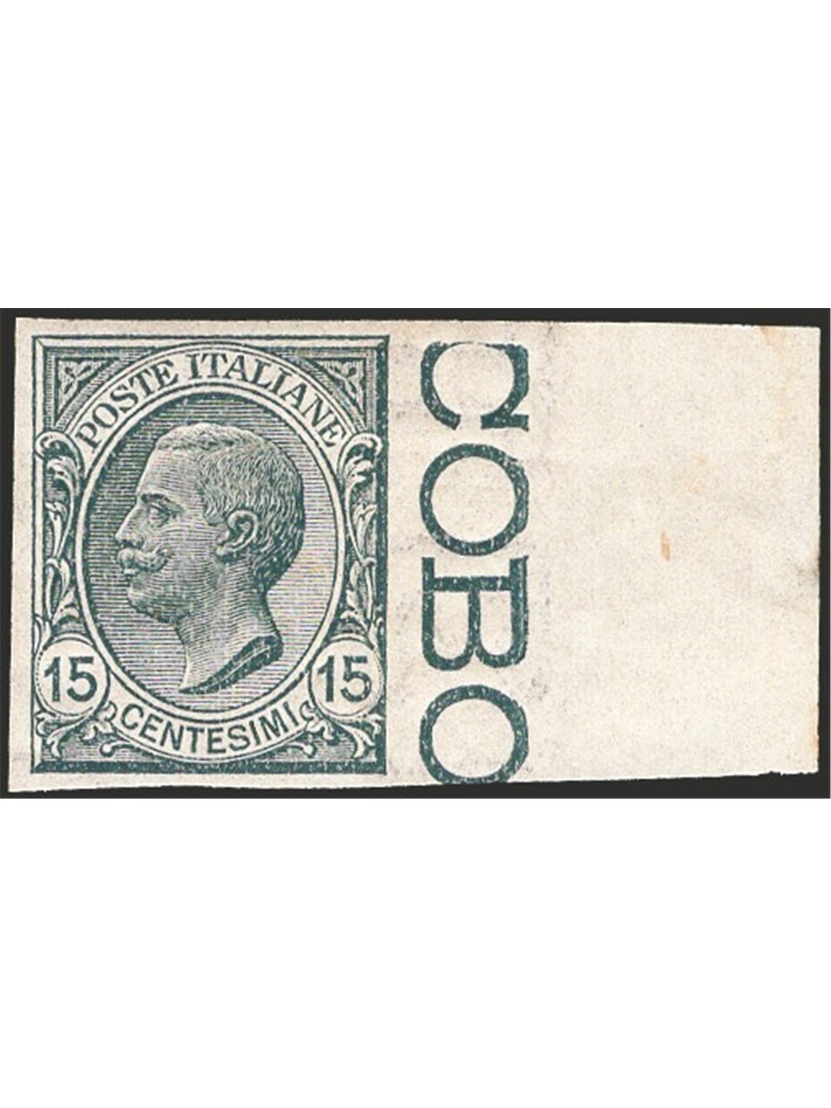Italy 1919 Victor Emmanuel 15 c. grey edge of sheet imperforated no. 108d CiBaFil certified Cat. €270 (**)