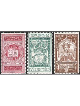 Italy 1921 Dante series No. 116/18 with excellent centring CiBaFil certified Cat. €350 (**)