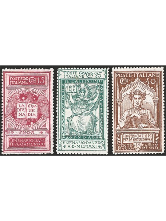 Italia 1921 Dante serie n° 116/18 con ottima centratura Cert. CiBaFil Cat. € 350 (**)