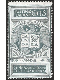 Italy 1921 Dante 15 c. grey unissued no. 116A with exceptional centring for the issue certified CiBaFil Cat. €1,600 (**)