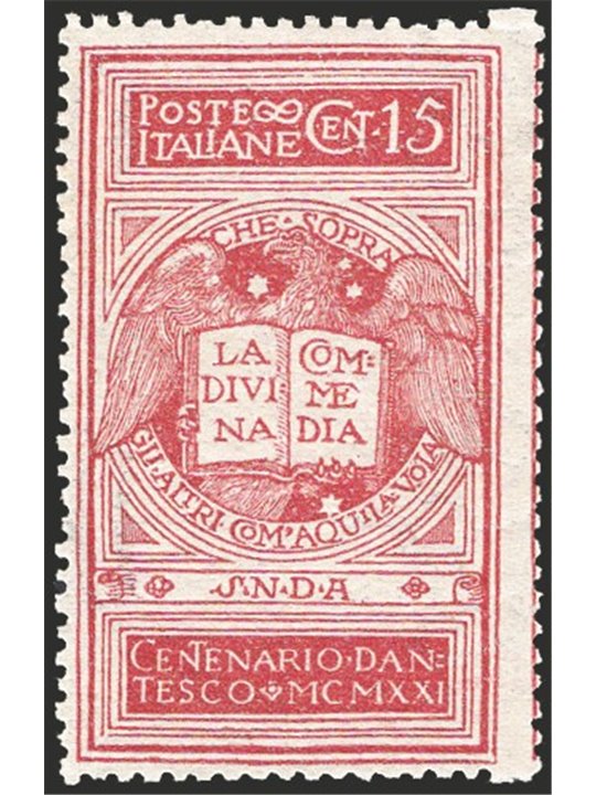 Italia 1921 Dante 15 c. rosa brunastro n° 116B Cert. CiBaFil Cat. € 3.000 (**)