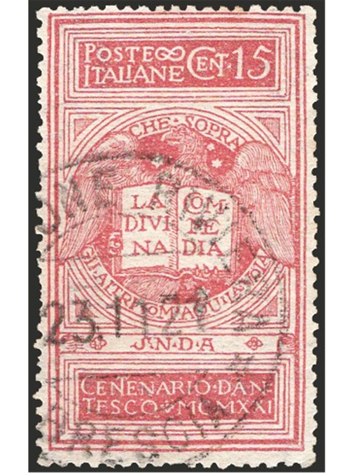 Italia 1921 Dante 15 c. rosa brunastro con annullo di Gardone Riviera n° 116B Cert. CiBaFil Cat. € 5.000 (U)