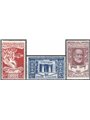 Italia 1922 Mazzini serie n° 128/30 con ottima centratura Cert. CiBaFil Cat. € 1.000 (**)