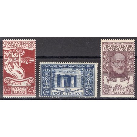 Italy 1922 Mazzini series no. 128/30 Cat. €200 (**)