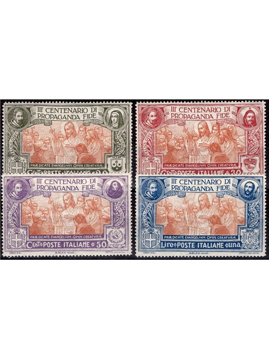 Italy 1923 Propaganda Fide series no. 131/34 with excellent centring Cat. €190 (**)