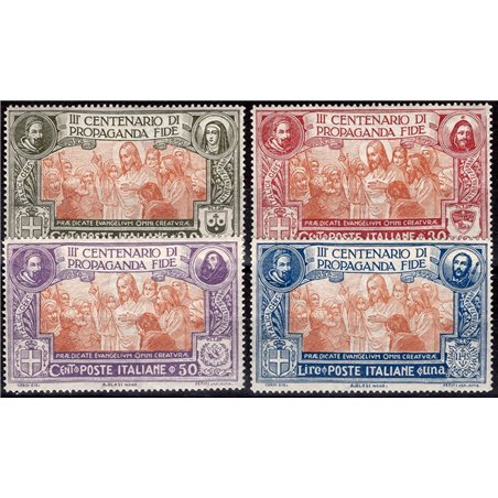 Italia 1923 Propaganda Fide serie n° 131/34 con ottima centratura Cat. € 190 (**)