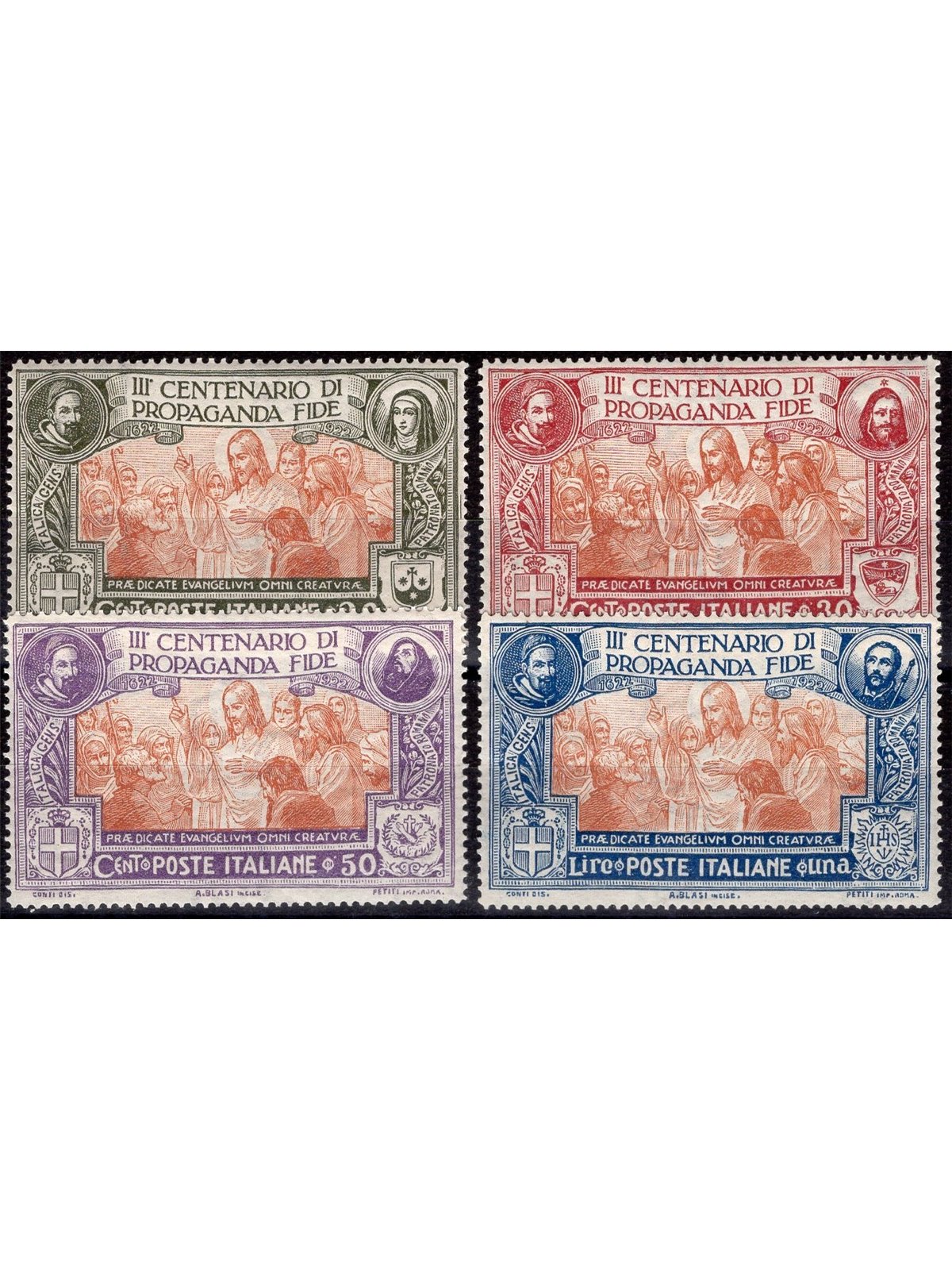 Italia 1923 Propaganda Fide serie n° 131/34 con ottima centratura Cat. € 190 (**)