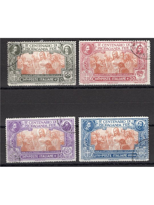Italy 1923 Propaganda Fide series no. 131/34 with cancellations not guaranteed as they are barely legible Cat. €1,600 (U)