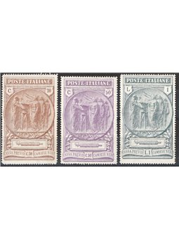 Italy 1923 Black Shirts series no. 147/49 with excellent centring certified by Biondi Cat. €800 (**)