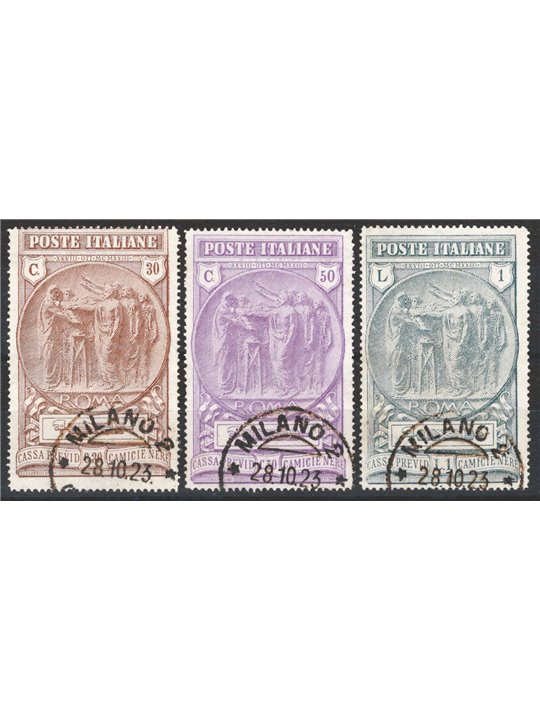 Italia 1923 Camicie Nere serie n° 147/49 Cert. Biondi Cat. € 750 (U)
