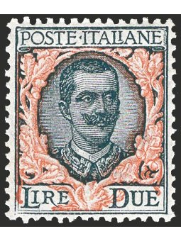 Italy 1923 Floral 2 £ No. 150 with excellent centring CiBaFil Cert. Cat. €360 (**)