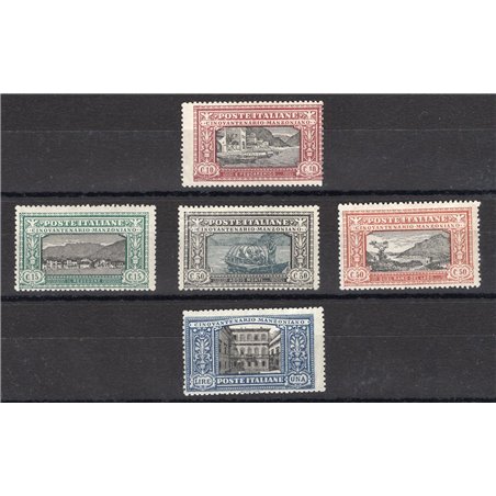 Italia 1923 Manzoni serie n° 151/55 Cert. Biondi Cat. € 1.000 (**)