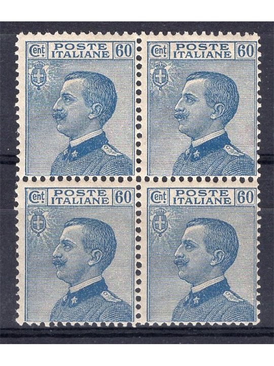 Italy 1923 Victor Emmanuel 60 c. Michetti type no. 157 in a block of four Cat. €130 (**)