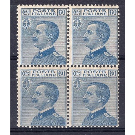 Italy 1923 Victor Emmanuel 60 c. Michetti type no. 157 in a block of four Cat. €130 (**)