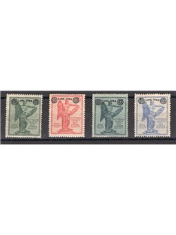 Italia 1924 Vittoria soprast. serie n° 158/61 con ottima centratura Cert. Biondi Cat. € 900 (**)